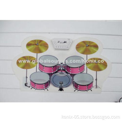 Child toy for student's class, portable MIDI roll up drum kit